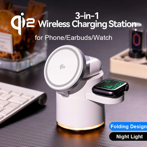 2024 Qi2 3-in-1 Wireless Charging Station