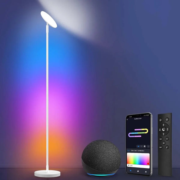 Smart Floor Lamp, 30W/3000LM Bright LED RGB Torch Floor Lamp