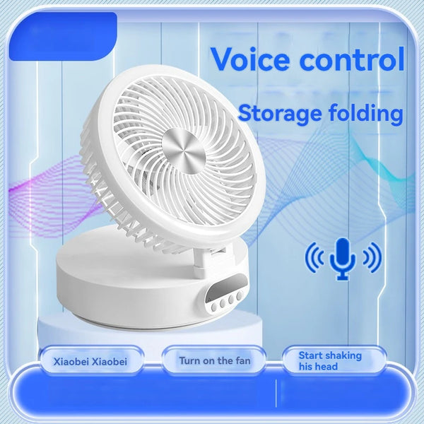 Voice-Controlled Folding Desktop Fan